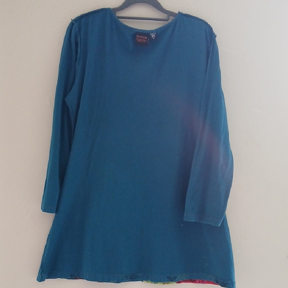 LunievaVibrant Blue Embroidered Women's Tunic Sz M - Picture 5 of 6